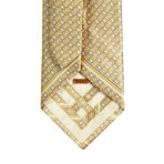 Stripped Boxed Rectangle Silk Tie // Gold