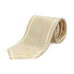 Stripped Boxed Rectangle Silk Tie // Gold