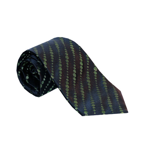 Iridescent Alternating Polka Dot Silk Tie // Green