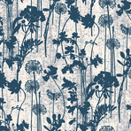 Distressed Floral // Ivory + Navy // Self-Adhesive Wallpaper