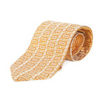 Boxed Silk Tie With Striped Detail // Gold