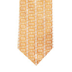 Boxed Silk Tie With Striped Detail // Gold