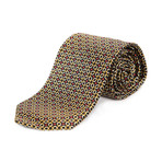 Floral Chain Silk Tie // Gold + Chocolate + Red