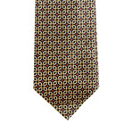 Floral Chain Silk Tie // Gold + Chocolate + Red