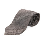 Floral Silk Tie // Grey