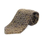 Floral Vines Silk Tie // Brown + Gold