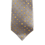 Floral Silk Tie // Silver + Gold