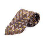 Protected Globe Silk Tie // Brown + Blue