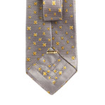 Floral Silk Tie // Silver + Gold