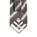 Striped Sanek Silk Tie // Black + Silver