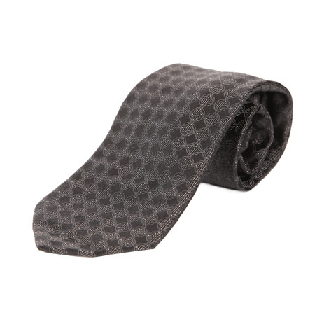 Rotating Circles Silk Tie // Black + Grey