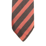 Solid Stripe + Zag Silk Tie // Orange + Brown