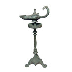 Roman Bronze Lamp With Stand // 1st - 2nd Century AD