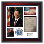 Signed + Framed Letter Collage // Ronald Reagan