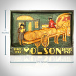 Molson Original -Horse-Drawn Keg Cart // Vintage Bar Sign + Display