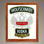 Wolfschmidt Vodka Original // Vintage Bar Mirror + Display