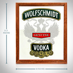 Wolfschmidt Vodka Original // Vintage Bar Mirror + Display