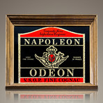 Napoleon Odeon V.S.O.P. Fine Cognac Original // Vintage Bar Mirror + Display