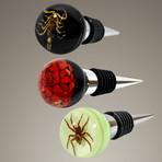 Wine Stoppers // Scorpion, Spider + Red Jasper // Set Of 3