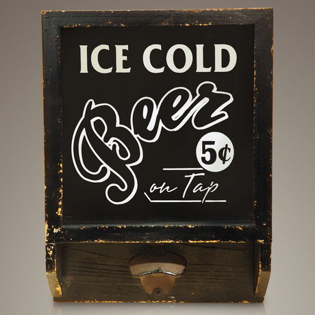 Ice Cold Beer // Sign And Bottle Opener