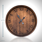 Authentic Whiskey Barrel // Oversized Head Wall Clock