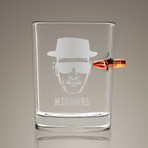 Real Bullet-Embedded Rock Glasses (Biohazard Etched)