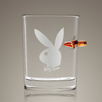 Real Bullet-Embedded Rock Glasses (Biohazard Etched)