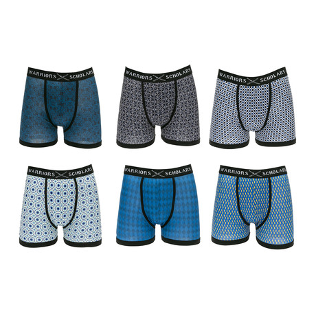 The Upgrade Moisture Wicking Boxer Briefs // Light Blue + Black + Blue + White // Pack of 6 (XS)