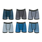 The Upgrade Moisture Wicking Boxer Briefs // Light Blue + Black + Blue + White // Pack of 6 (XL)