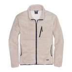 Mt. Whitney Hi-Pile Fleece Jacket // Natural + Midnight Blue (S)