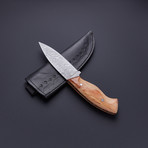 Fixed Blade Damascus Steel Skinning Knife // HB-0016