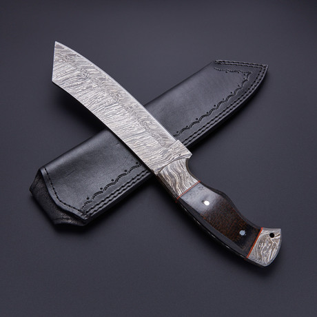 Fixed Blade Damascus Steel Knife // HB-0032