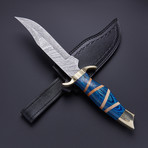Fixed Blade Damascus Steel Bowie Knife // HB-0412