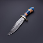 Fixed Blade Damascus Steel Bowie Knife // HB-0414