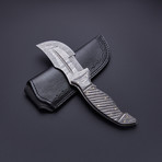 Fixed Blade Damascus Steel Tracker Knife // HB-0449