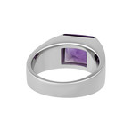 Vintage Cartier 18k White Gold Amethyst Tank Ring (Ring Size: 5.75)