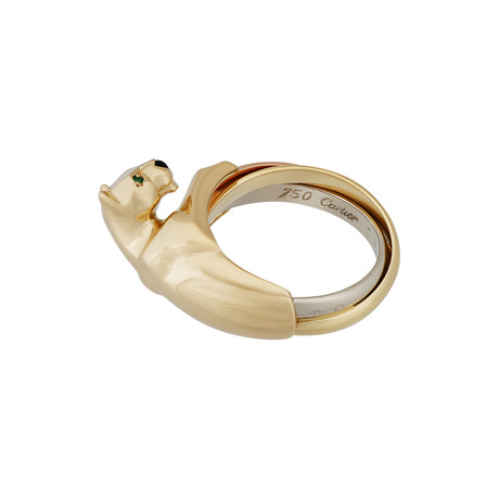 Vintage Cartier 18k Yellow Gold + 18k Rose Gold + 18k White Gold Trinity Panther Ring // Ring Size: 7