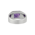 Vintage Cartier 18k White Gold Amethyst Tank Ring (Ring Size: 5.75)