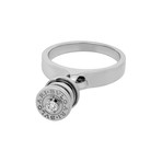 Vintage Bvlgari 18k White Gold Diamond B.Zero Charm Ring // Ring Size: 6