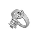 Vintage Bvlgari 18k White Gold Diamond B.Zero Charm Ring // Ring Size: 6