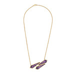 Vintage Hans D. Krieger 18k Yellow Gold Amethyst Necklace // Chain: 16"