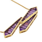 Vintage Hans D. Krieger 18k Yellow Gold Amethyst Necklace // Chain: 16"