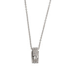 Vintage Hans D. Krieger 18k White Gold Diamond Pendant Necklace