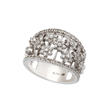 Vintage Hans D. Krieger 18k White Gold Diamond Ring I // Ring Size: 7.25