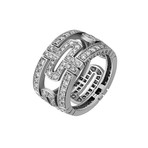 Vintage Bvlgari 18k White Gold Parentesi Diamond Ring // Ring Size: 6.25