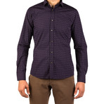 Roman Patterned Dress Shirt // Purple (L)