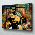 Johnny Cash Middle Finger (24"W x 18"H x 1.5"D // Gallery Wrapped + Black Frame)