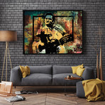 Johnny Cash Middle Finger (24"W x 18"H x 1.5"D // Gallery Wrapped + Black Frame)