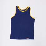 Go Softwear // Classic Tank Top // Navy + Yellow (S)