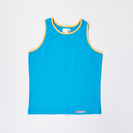 Go Softwear // Classic Tank Top // Turquoise + Yellow (S)